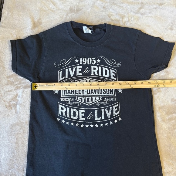 Harley-Davidson Black 'Live to Ride' Kona, HI Tee Size Small - Picture 6 of 6